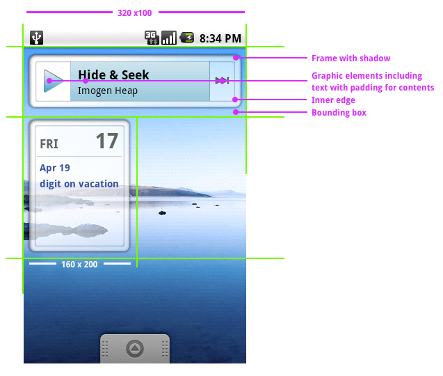 Standard Widget Sizes in Portrait Orientation