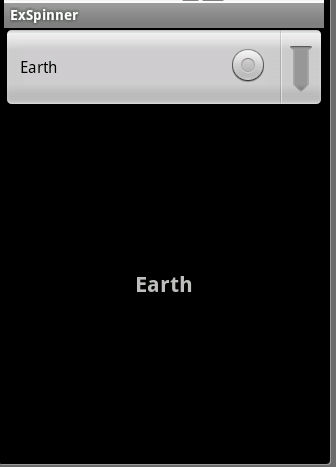 The initial user interface for the Spinner sample application